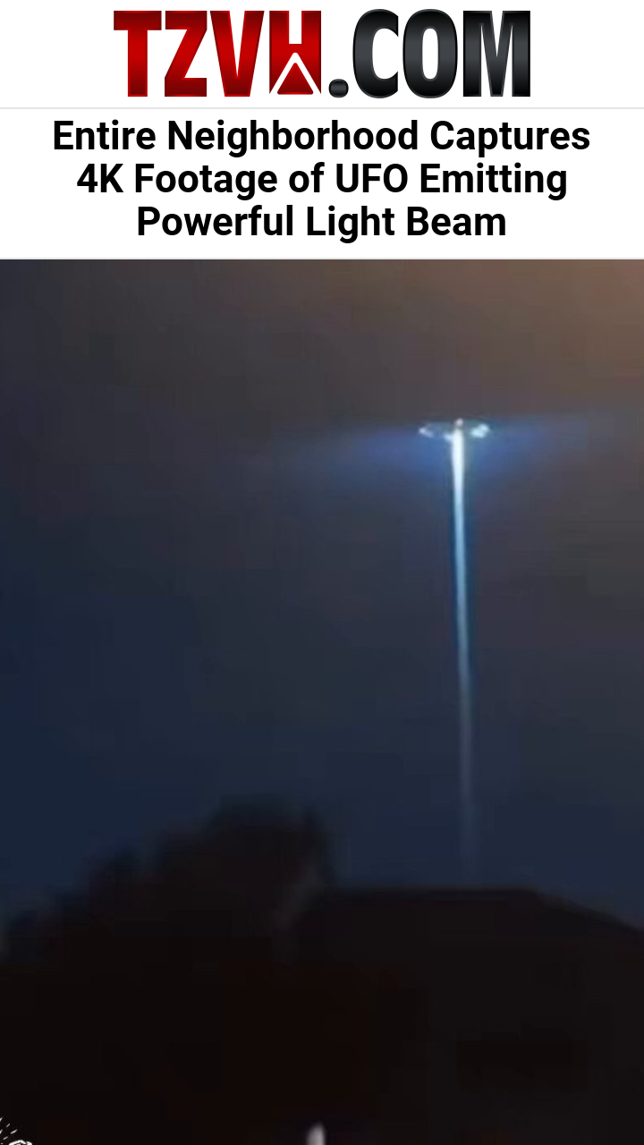 Entire Neighborhood Captures 4K Footage of UFO Emitting Powerful Light Beam
