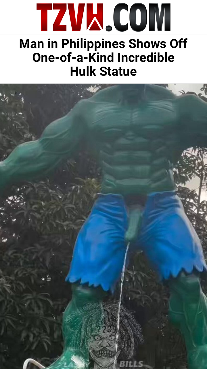 Man in Philippines Shows Off One-of-a-Kind Incredible Hulk Statue