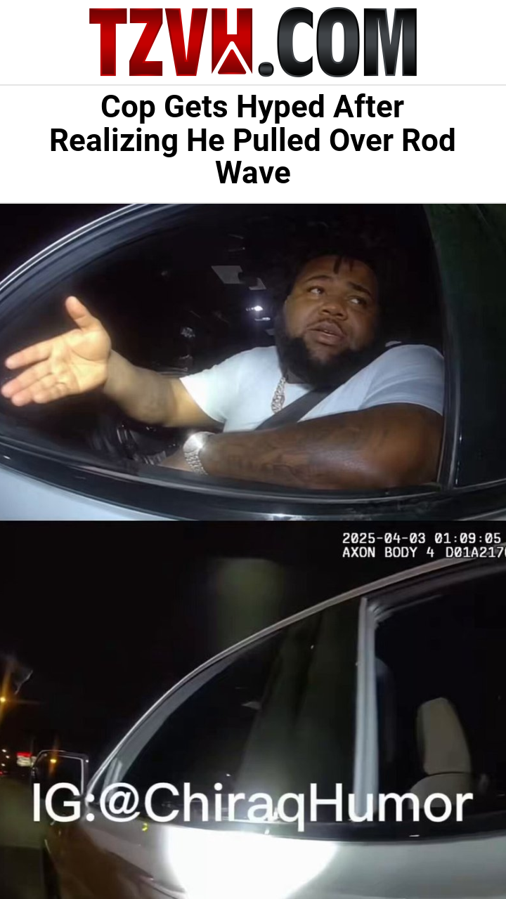 Cop Gets Hyped After Realizing He Pulled Over Rod Wave