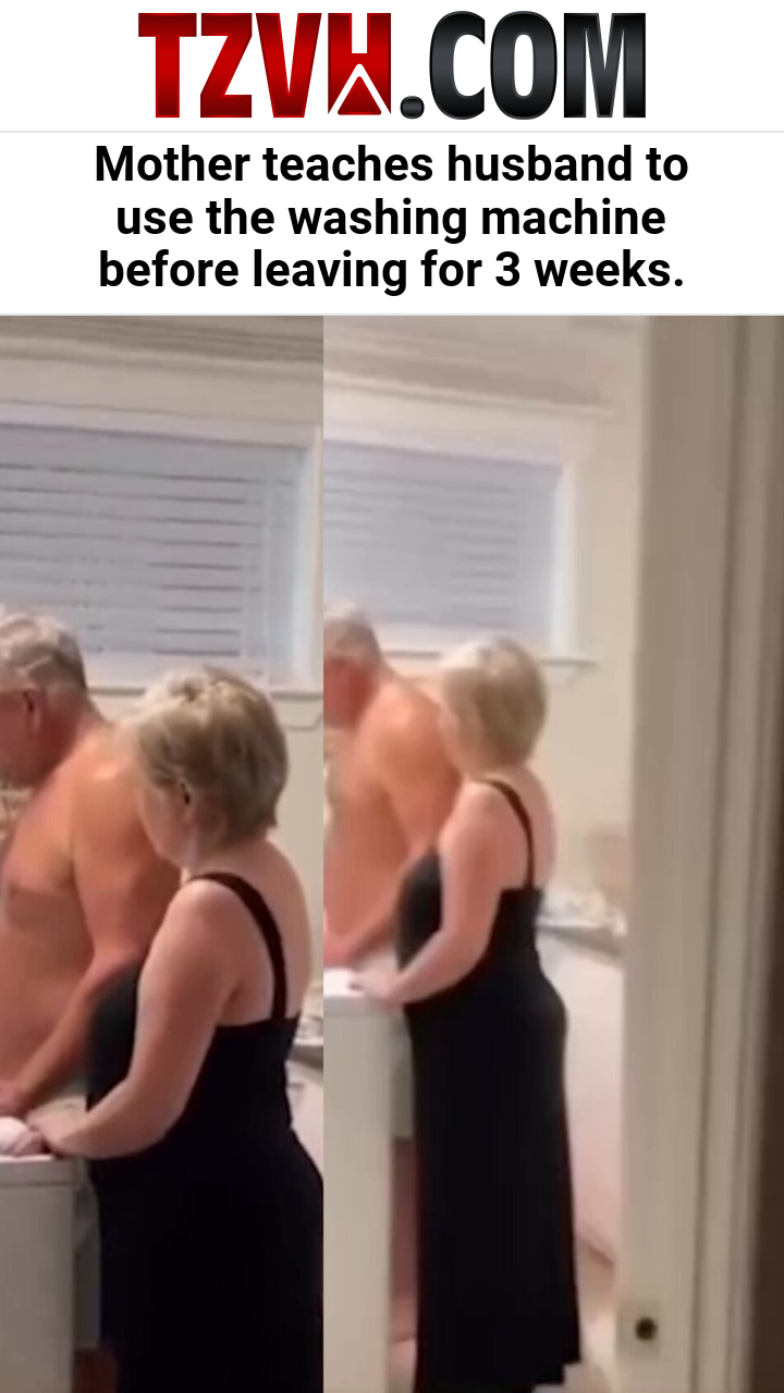 Mother teaches husband to use the washing machine before leaving for 3 weeks.