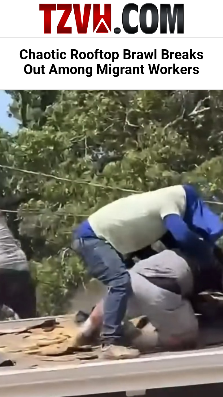 Chaotic Rooftop Brawl Breaks Out Among Migrant Workers