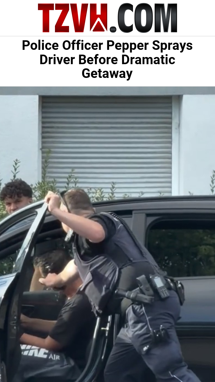 Police Officer Pepper Sprays Driver Before Dramatic Getaway