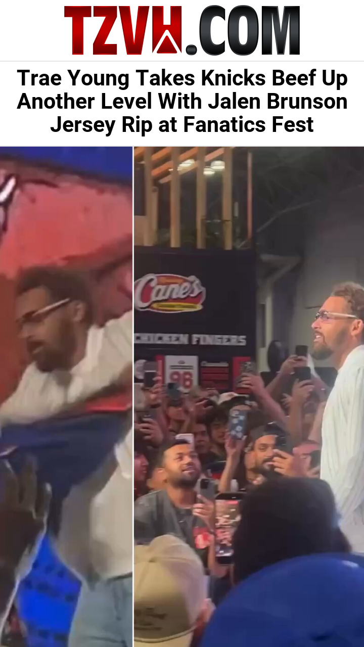 Trae Young Takes Knicks Beef Up Another Level With Jalen Brunson Jersey Rip at Fanatics Fest