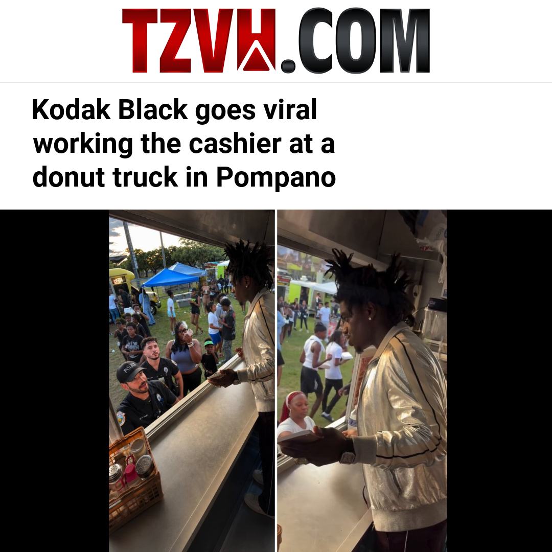 Kodak Black goes viral working the cashier at a donut truck in Pompano