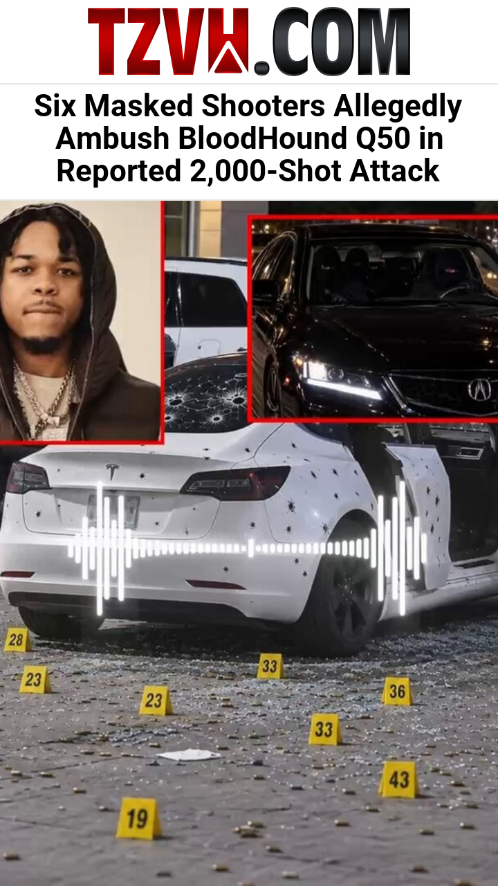 Six Masked Shooters Allegedly Ambush BloodHound Q50 in Reported 2,000-Shot Attack