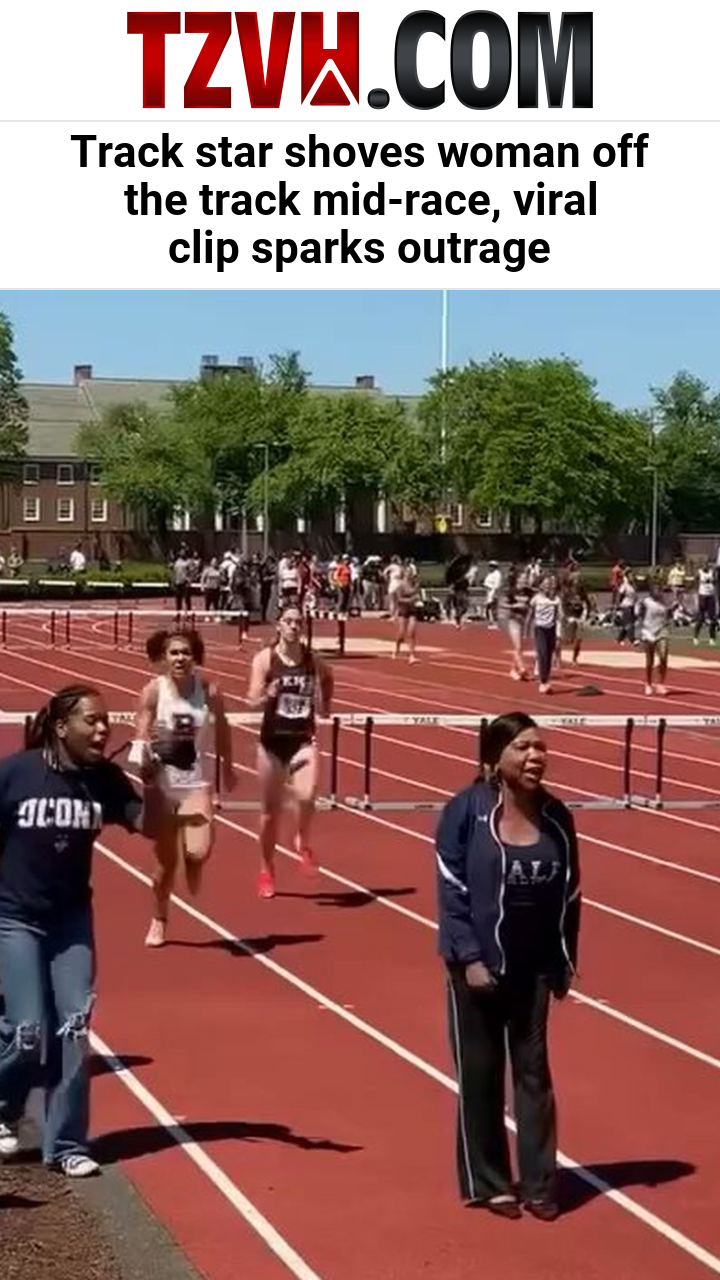 Track star shoves woman off the track mid-race, viral clip sparks outrage