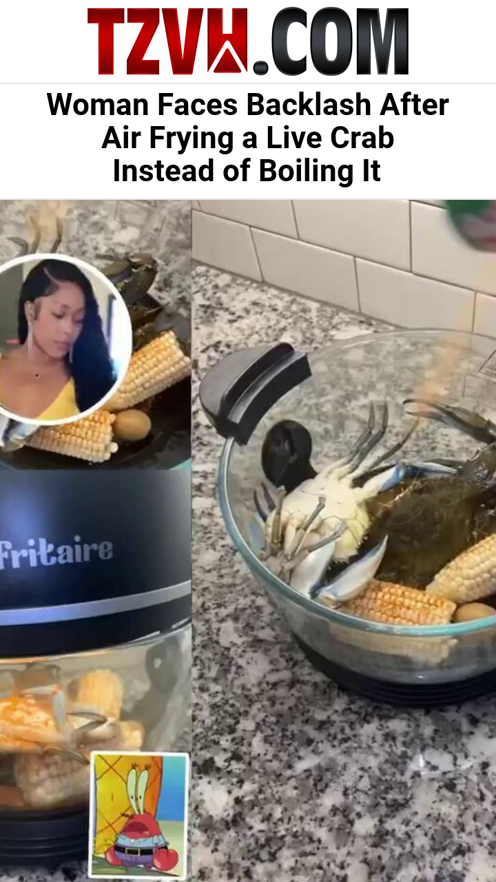 Woman Faces Backlash After Air Frying a Live Crab Instead of Boiling It