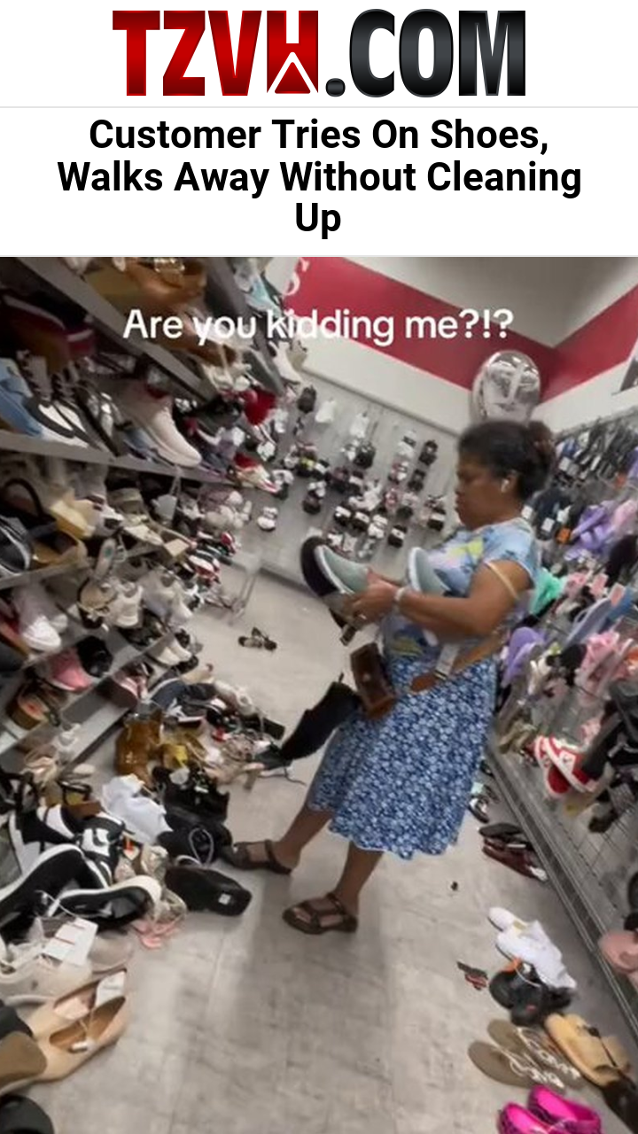 Customer Tries On Shoes, Walks Away Without Cleaning Up