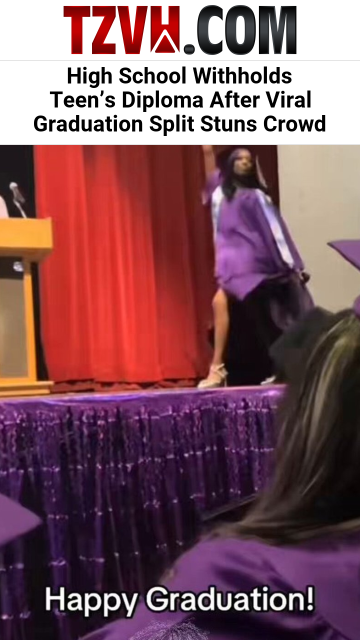 High School Withholds Teen’s Diploma After Viral Graduation Split Stuns Crowd