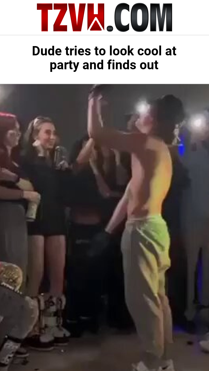 Dude tries to look cool at party and finds out