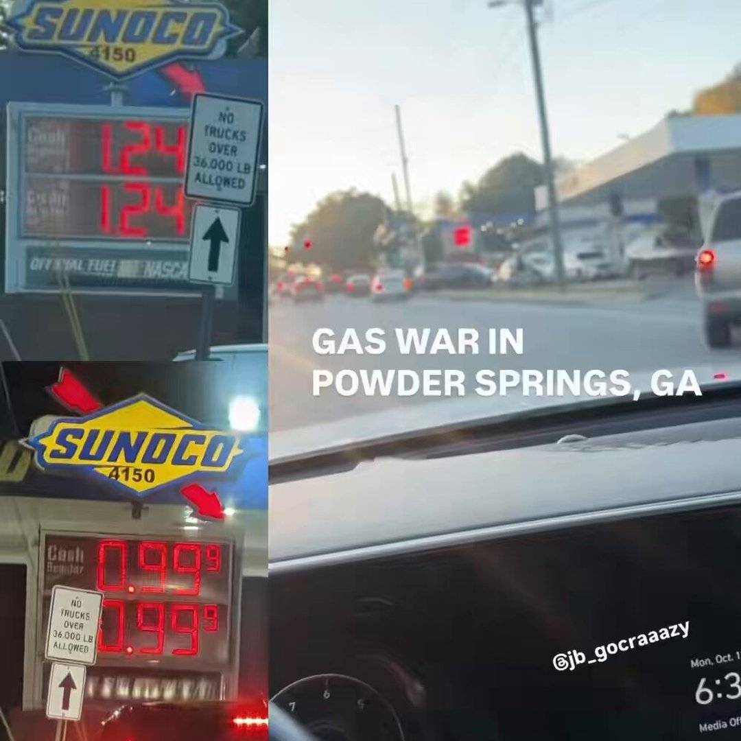 Neighboring Georgia Gas Stations Start “Gas War,” Drop Prices to $0.99 a Gallon