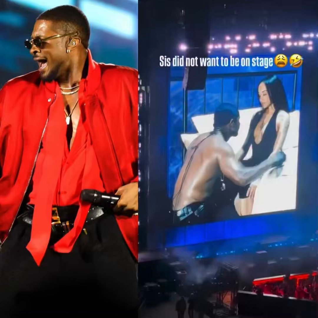 Usher kicks fan off stage after she looks uncomfortable: “I don’t think she wants to be on stage”