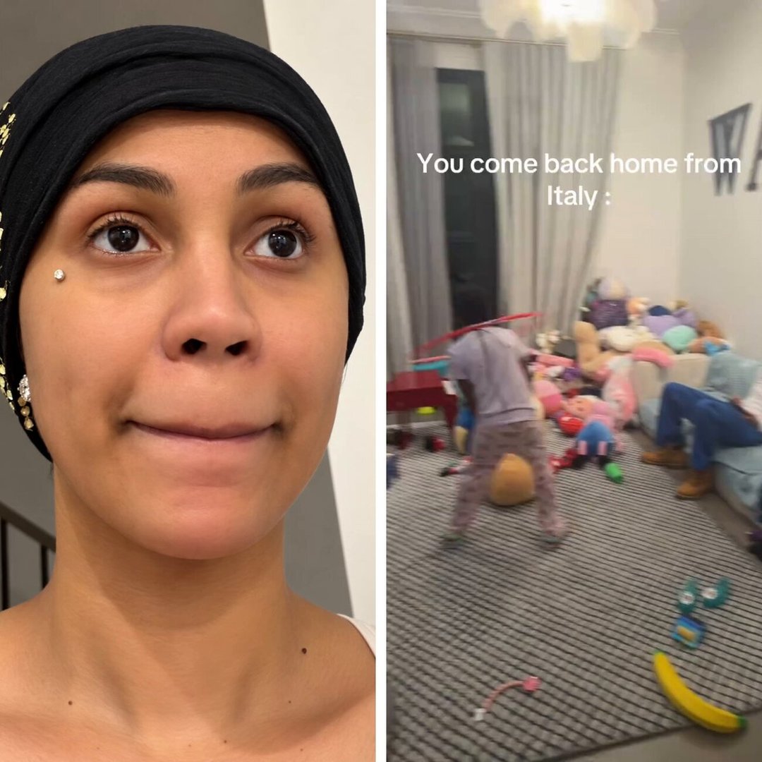 Cardi B came home from work in Italy just to find her kids causing chaos around the house.