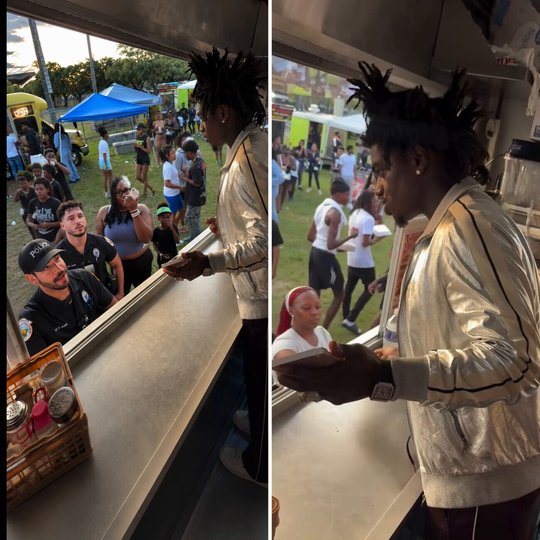 Kodak Black goes viral working the cashier at a donut truck in Pompano