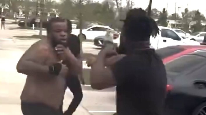Houston Rappers Maxo Kream and D Flowers Seen Squaring Up in Parking Lot Fight