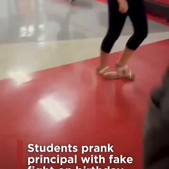 Students prank principal with fake fight on birthday