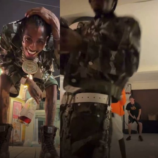NBA YoungBoy Sparks Buzz Playing With BB Gun on Instagram Live With Mellow Rackz.